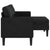 2-Seater Sofa with Chaise L-shaped Black 125 cm Faux Leather