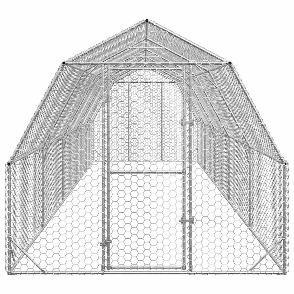 Chicken Run 2.5x10x2.25 m Galvanised Steel
