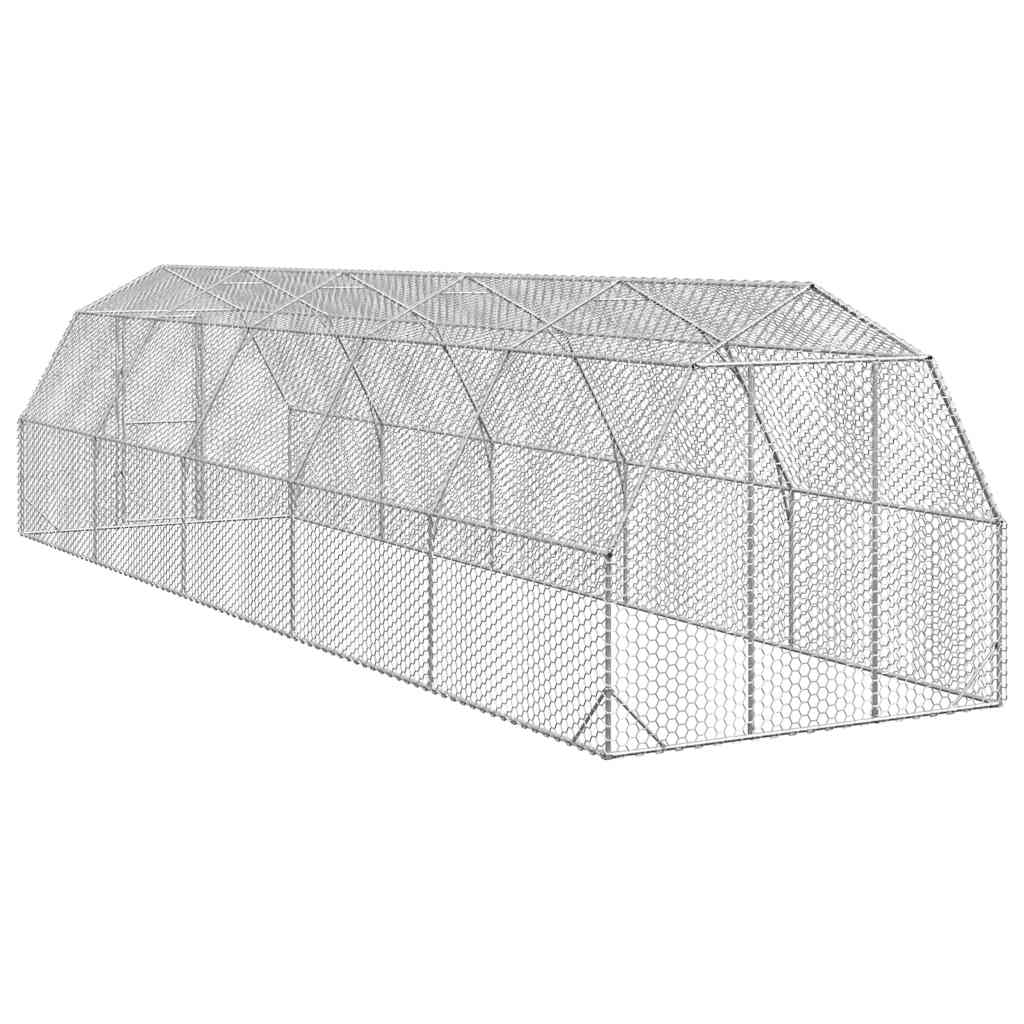 Chicken Run 2.5x10x2.25 m Galvanised Steel