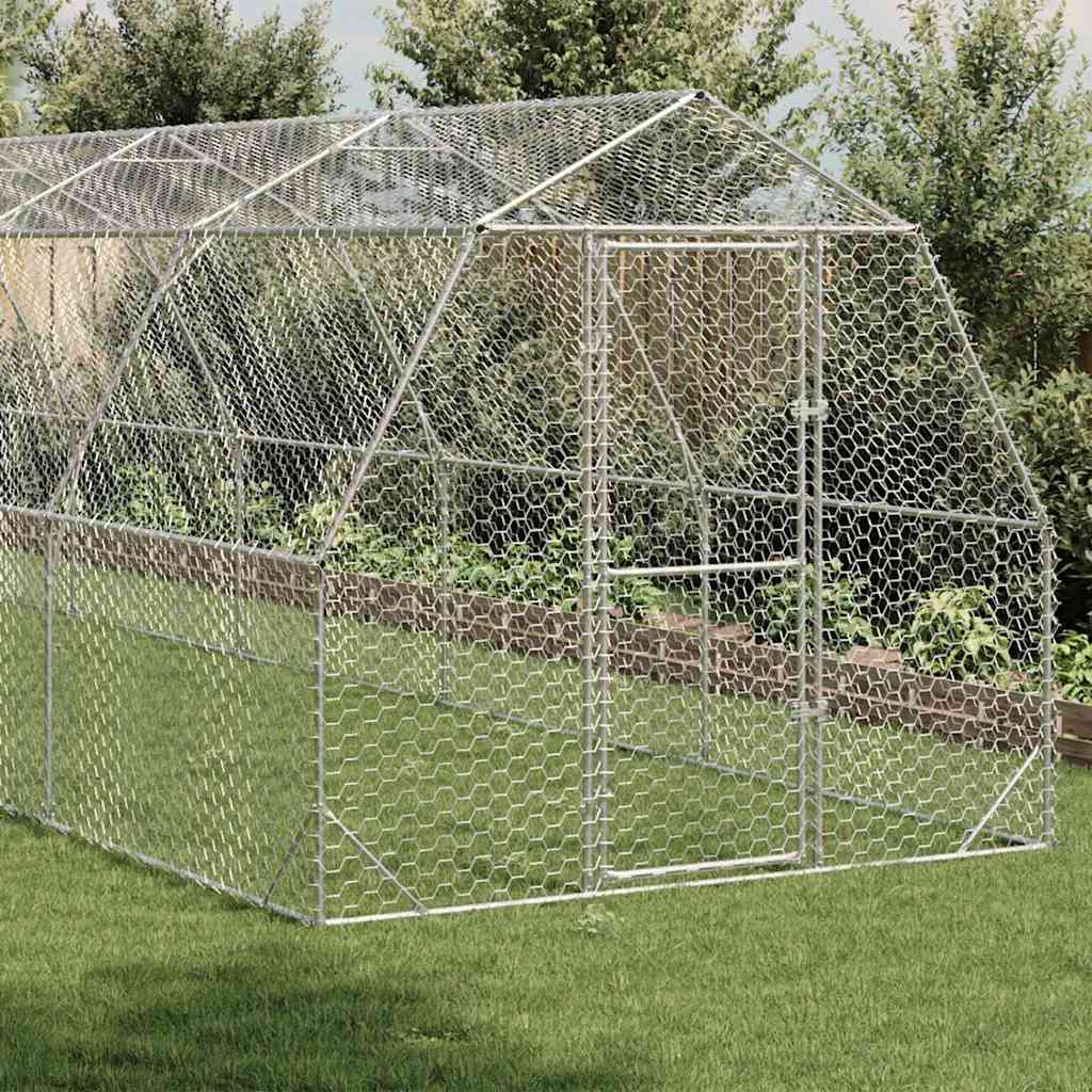 Chicken Run 2.5x12x2.25 m Galvanised Steel