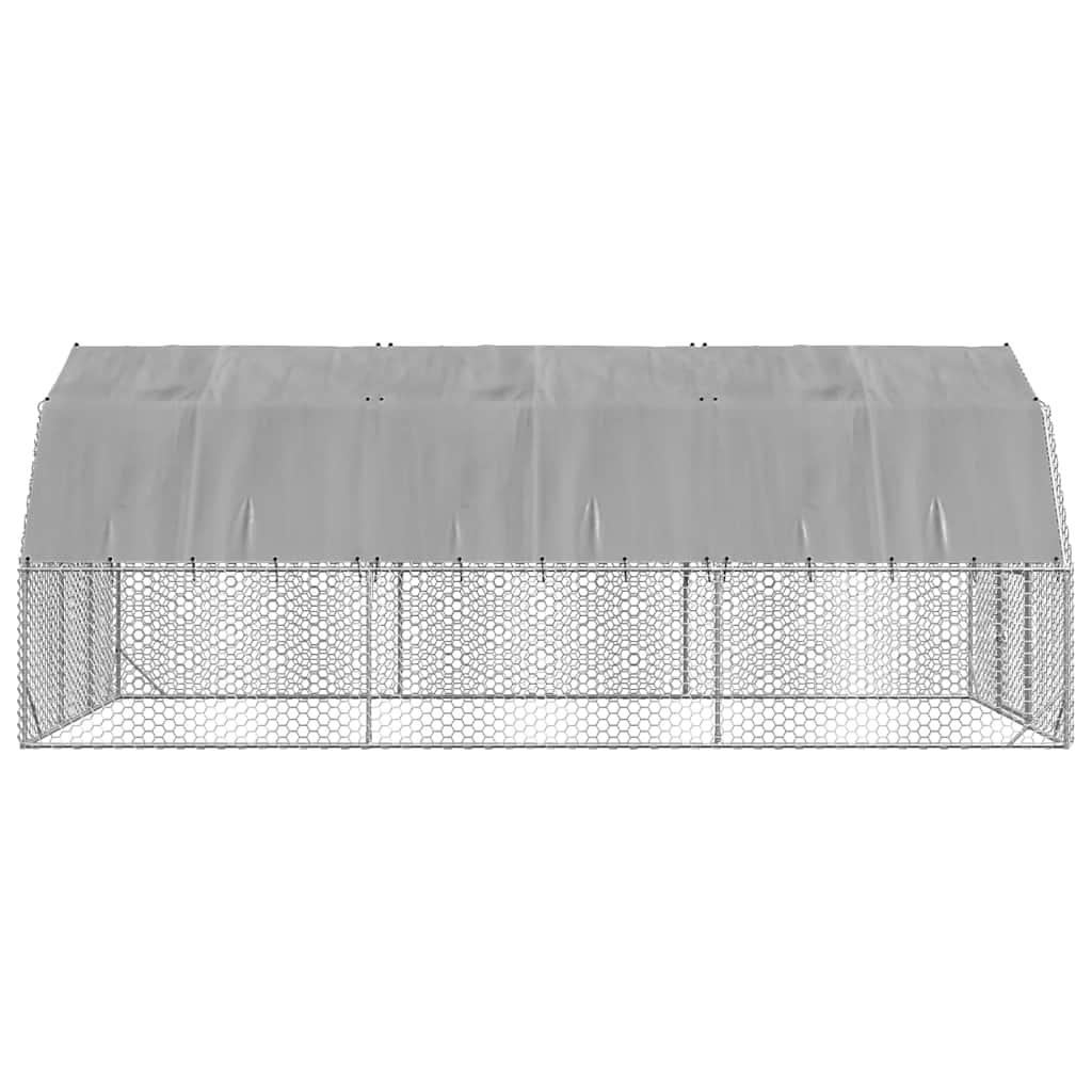 Chicken Run with Roof 2.5x6x2.25 m Galvanised Steel