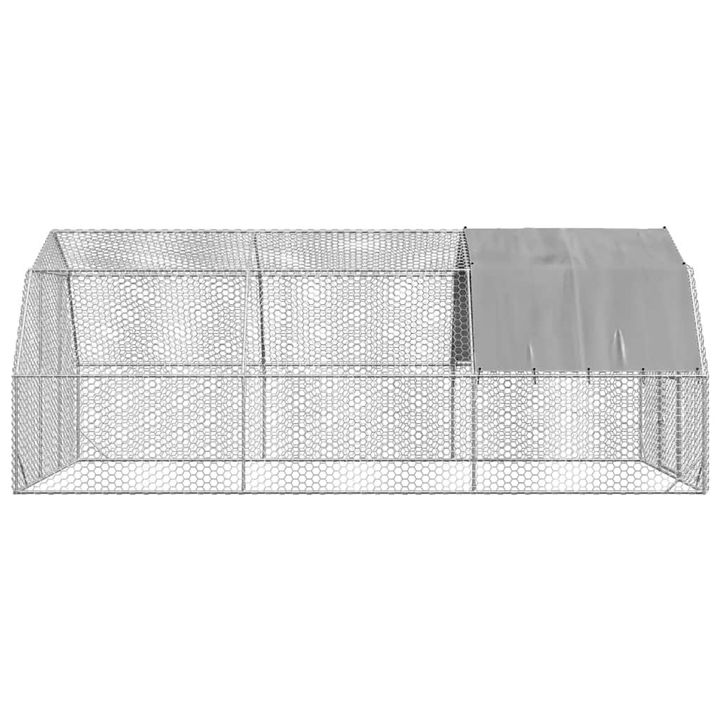 Chicken Run with Roof 2.5x6x2.25 m Galvanised Steel