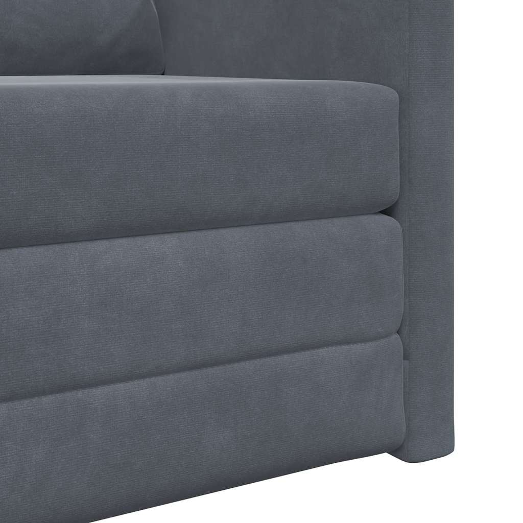 Floor Sofa Bed with Cushion Dark grey 74 x 77 x 81 cm Velvet