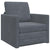 Floor Sofa Bed with Cushion Dark grey 74 x 77 x 81 cm Velvet