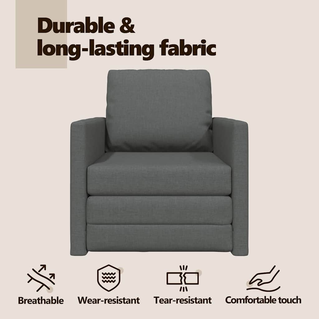 Sofa Bed 60cm Dark Grey Fabric