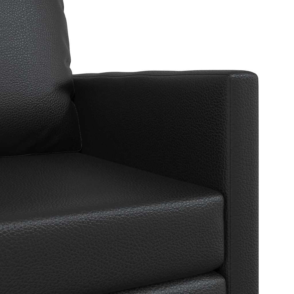 Floor Sofa Bed with Cushion Black 74 x 77 x 81 cm Faux leather