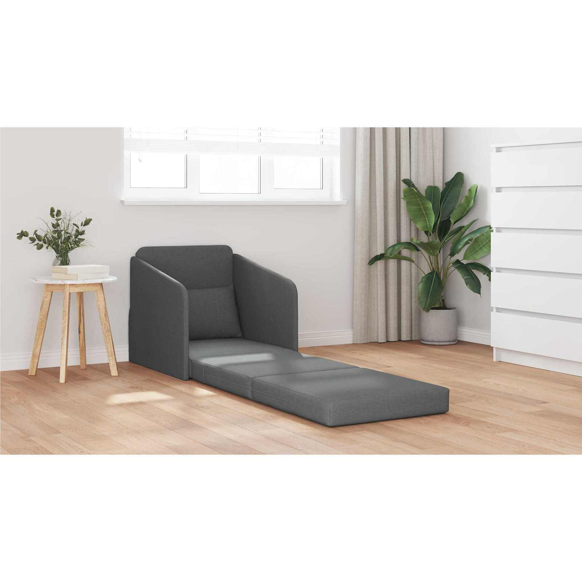 Sofa Bed Dark Grey 65 x 80 x 83 cm Fabric