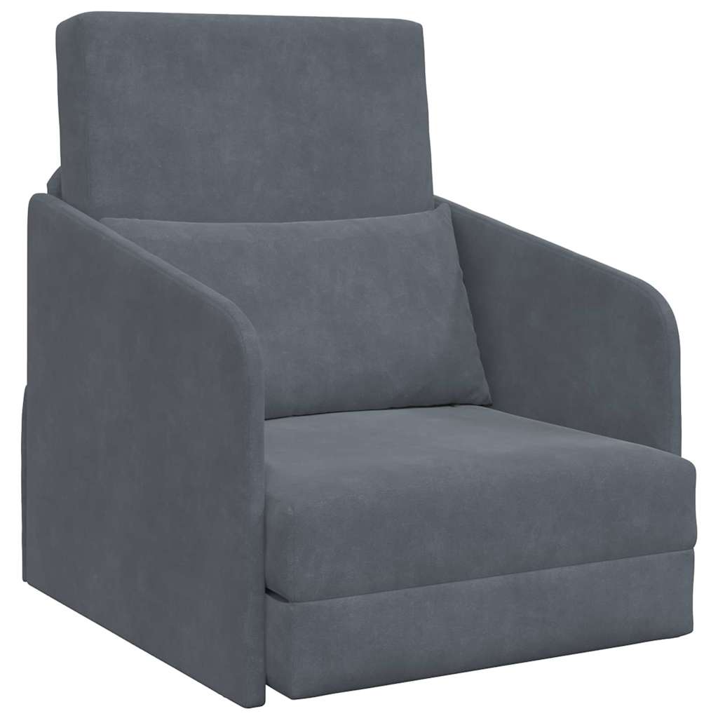 Sofa Bed Dark Grey 65 x 80 x 83 cm Velvet