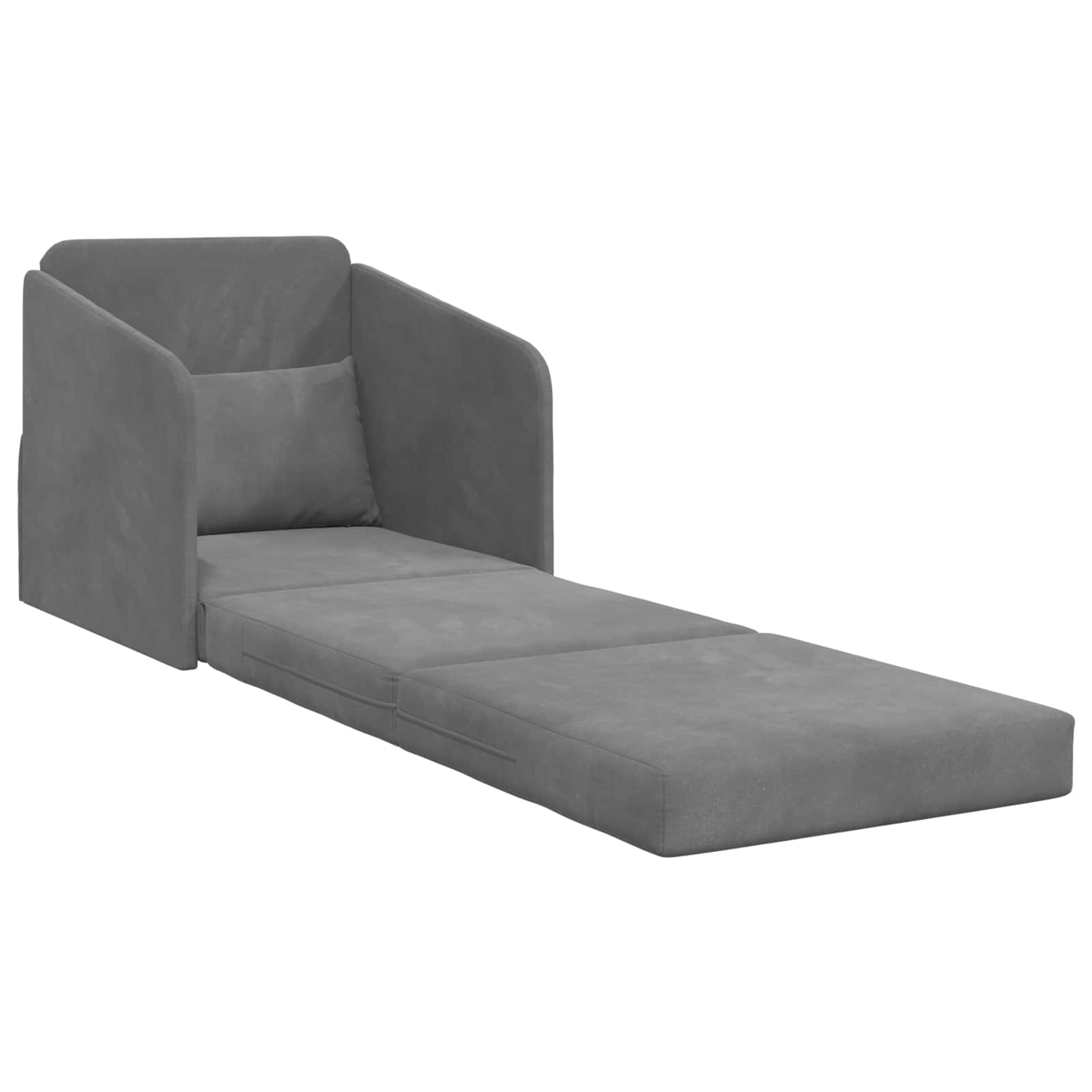 Sofa Bed Dark Grey 65 x 80 x 83 cm Velvet