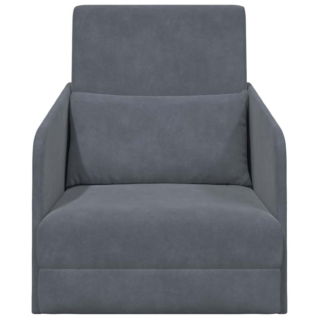 Sofa Bed Dark Grey 65 x 80 x 83 cm Velvet