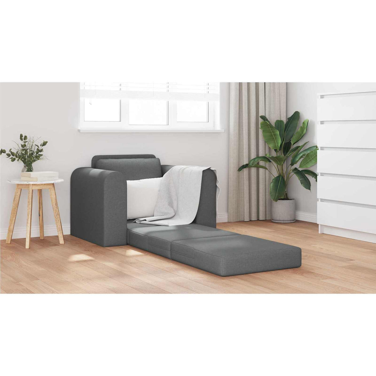 Sofa Bed Dark Grey 98 x 71 x 83 cm Fabric