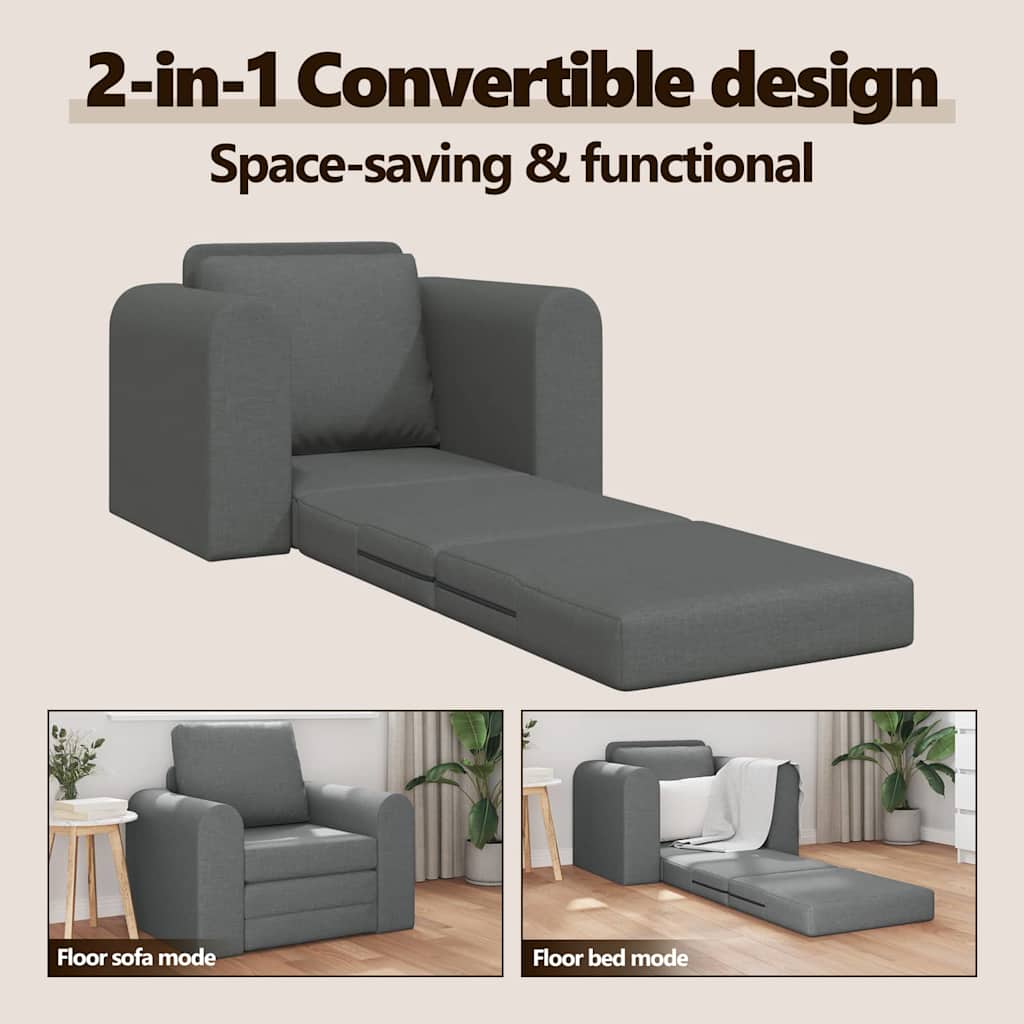 Sofa Bed Dark Grey 98 x 71 x 83 cm Fabric