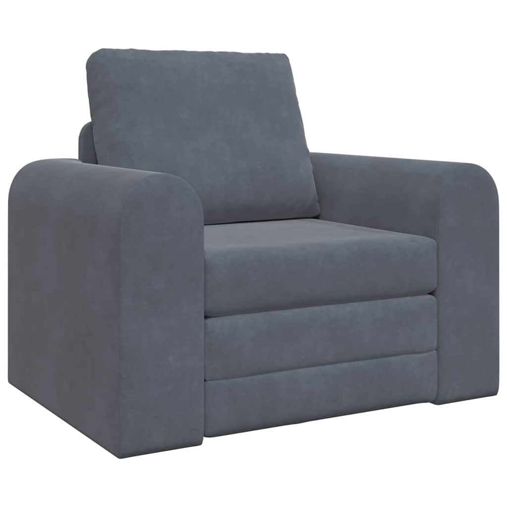 Sofa Bed Dark grey 98 x 71 x 83 cm Velvet