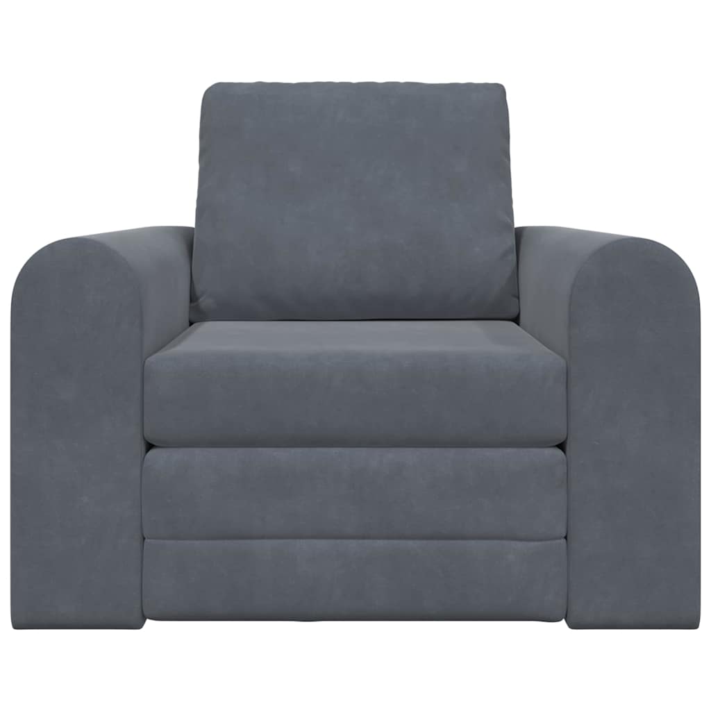 Sofa Bed Dark grey 98 x 71 x 83 cm Velvet