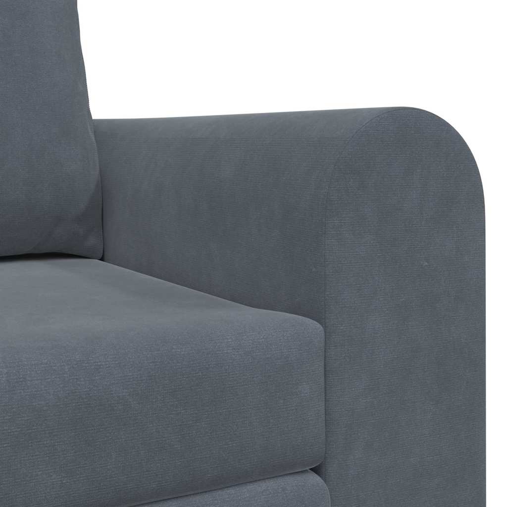 Sofa Bed Dark grey 148 x 71 x 83 cm Velvet