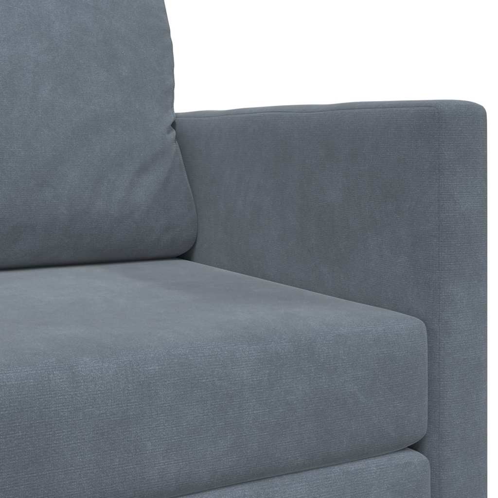 Sofa Bed Dark Grey 124 x 204 x 61 cm Velvet