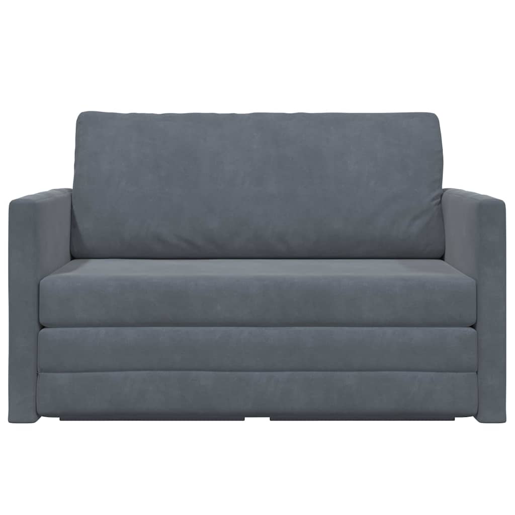 Sofa Bed Dark Grey 124 x 204 x 61 cm Velvet