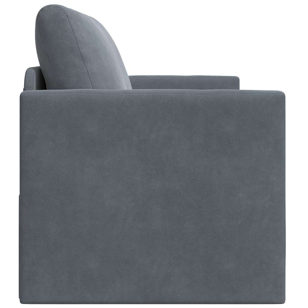 Sofa Bed Dark Grey 124 x 204 x 61 cm Velvet