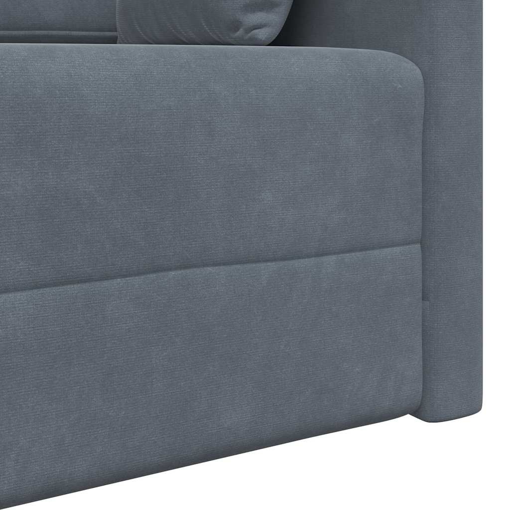 Sofa Bed Dark Grey 213 x 70 x 77 cm Velvet