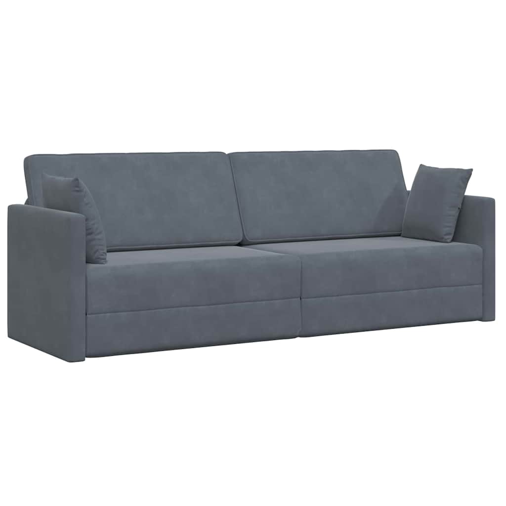 Sofa Bed Dark Grey 213 x 70 x 77 cm Velvet