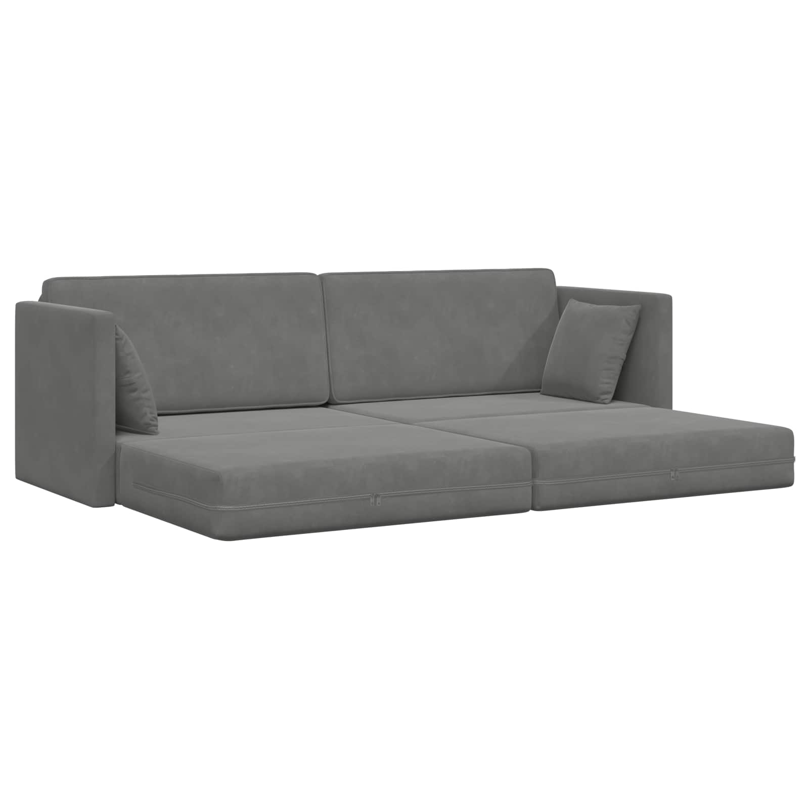 Floor Sofa Bed 200cm Dark Grey Velvet