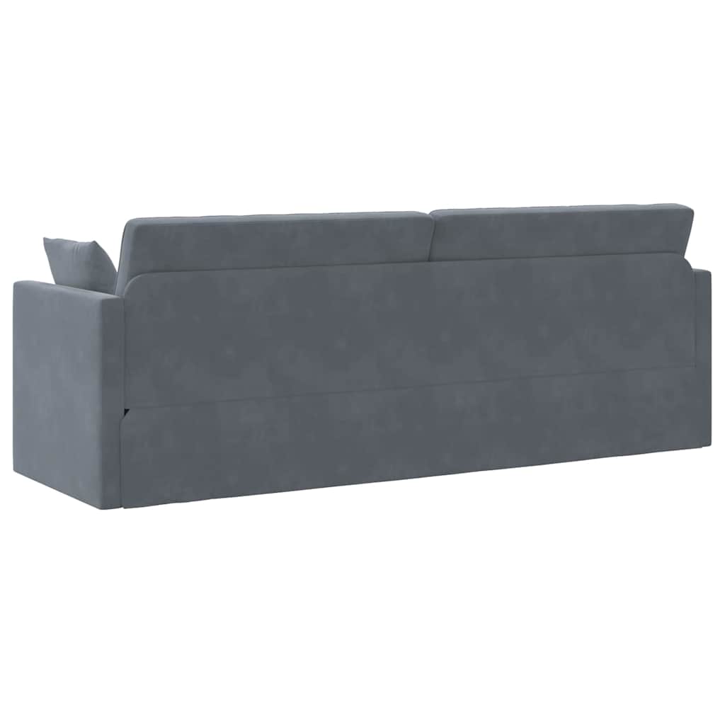 Sofa Bed Dark Grey 213 x 70 x 77 cm Velvet