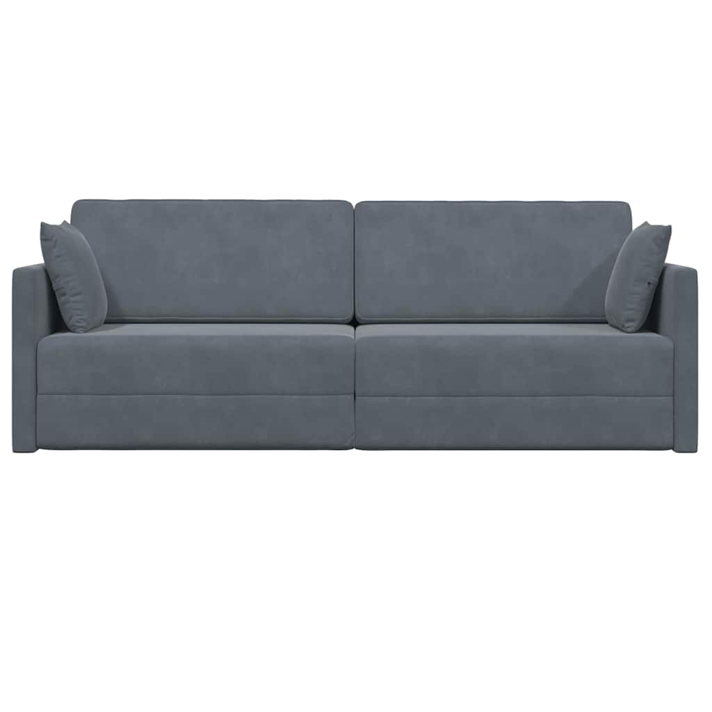 Sofa Bed Dark Grey 213 x 70 x 77 cm Velvet