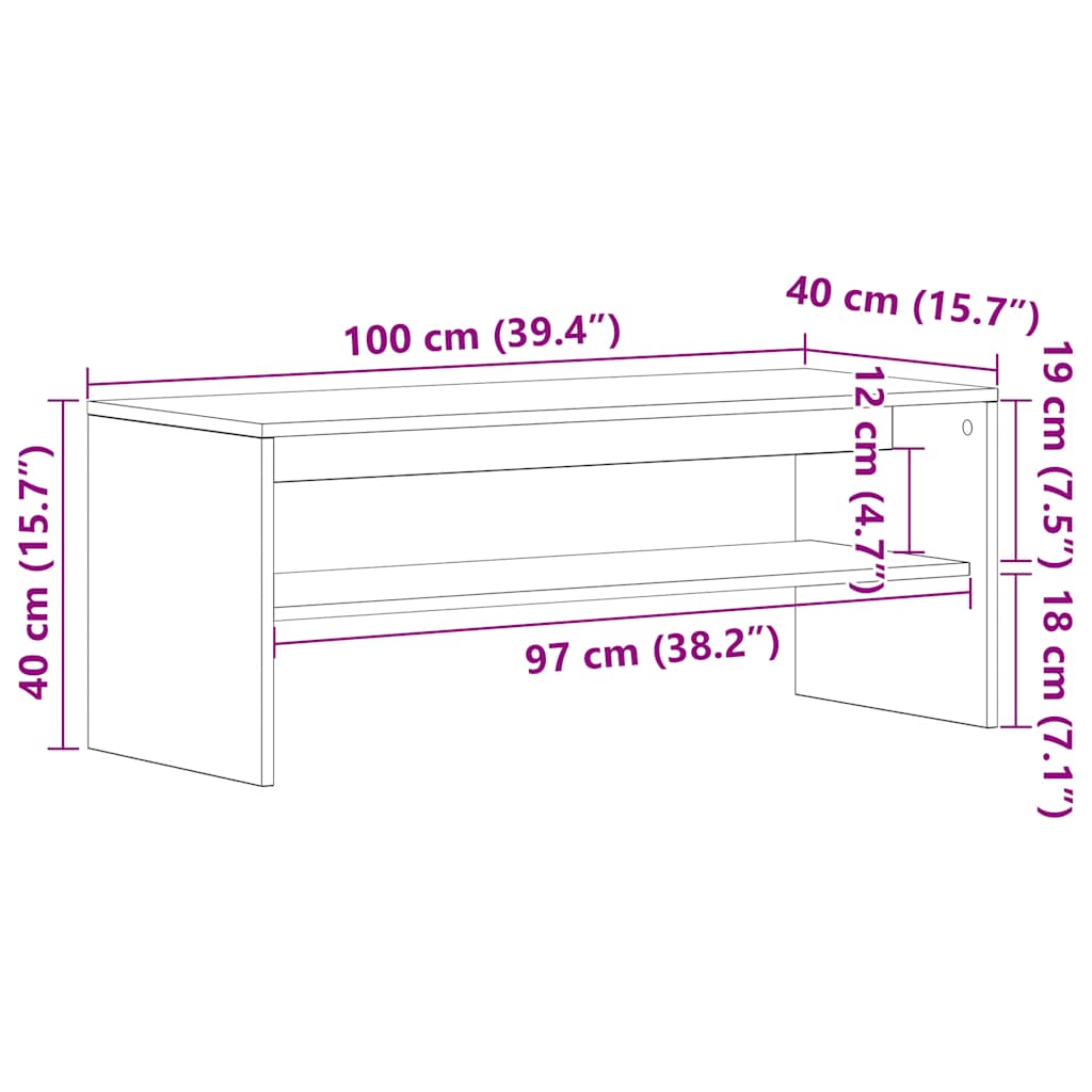 TV Cabinet White 100x40x40 cm Engineered Wood