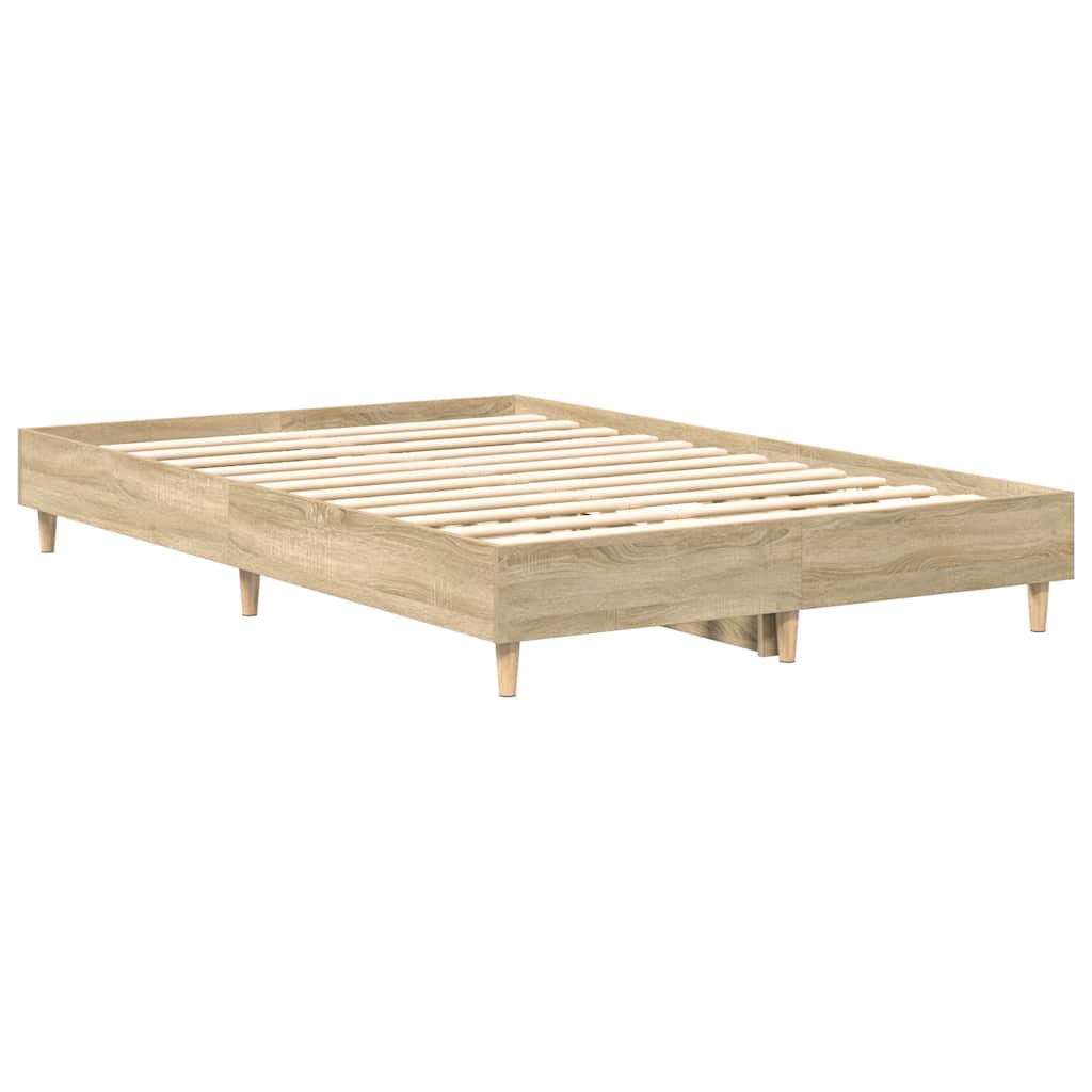 Bed Frame No Mattress Sonoma Oak 135x190 cm Engineered Wood