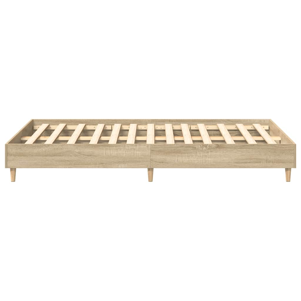 Bed Frame No Mattress Sonoma Oak 135x190 cm Engineered Wood