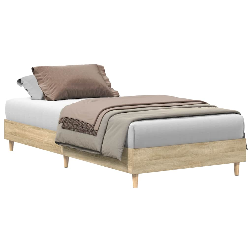 Bed Frame No Mattress Sonoma Oak 90x190 cm Engineered Wood