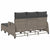 3 Piece Garden Sofa Set with Cushions L-shaped Grey Poly Rattan