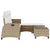 3 Piece Garden Sofa Set with Cushions L-shaped Beige Poly Rattan