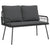 Garden Dining Set 2 pcs Black Poly Rattan