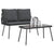 Garden Dining Set 2 pcs Black Poly Rattan