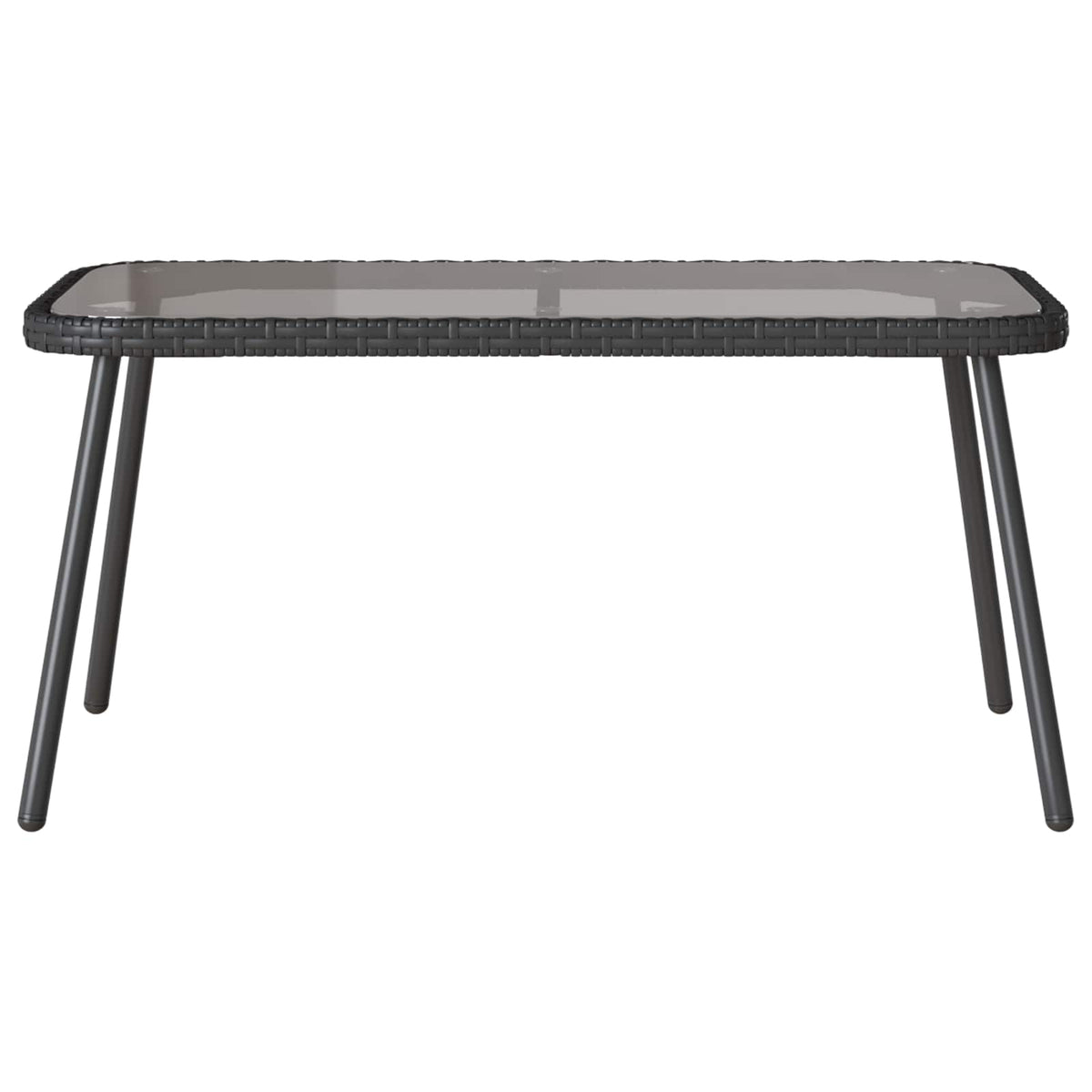 Garden Sofa Set with Cushion 2 pcs Black Poly Rattan