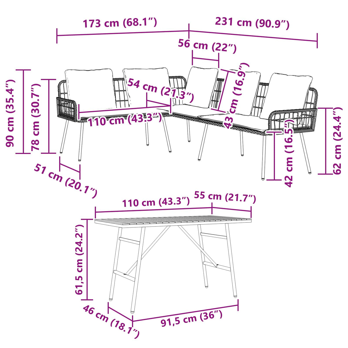 Garden Sofa Set 2 pcs Beige Poly Rattan