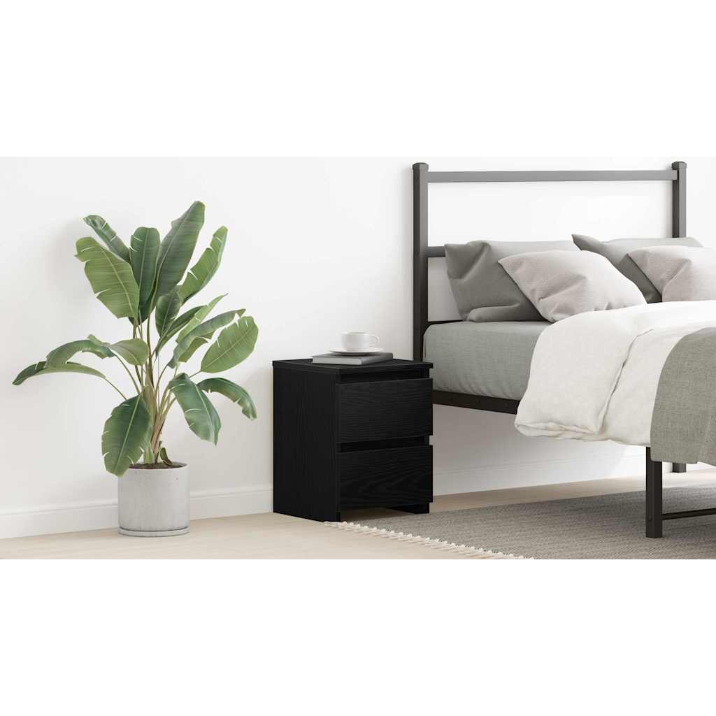 Bedside Cabinet Black Oak 30 x 30 x 40 cm Engineered Wood