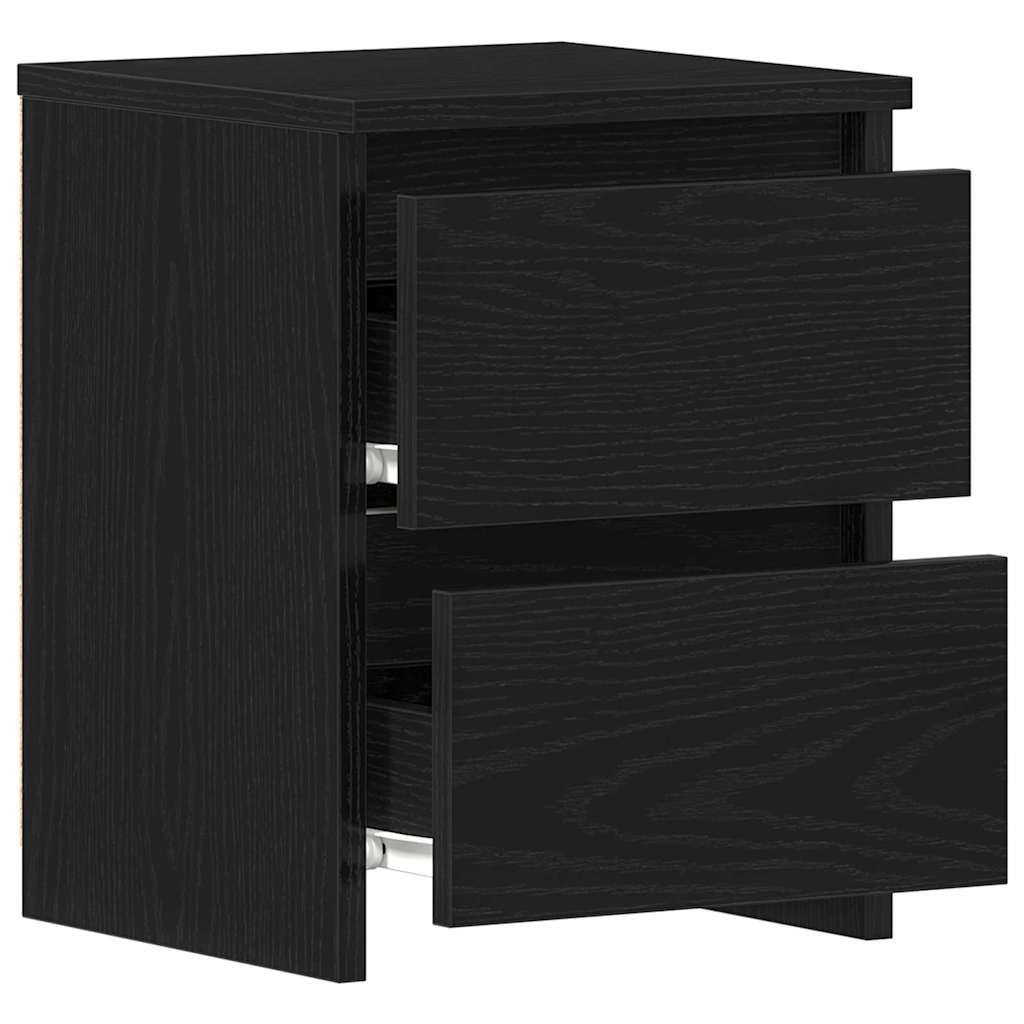 Bedside Cabinet Black Oak 30 x 30 x 40 cm Engineered Wood
