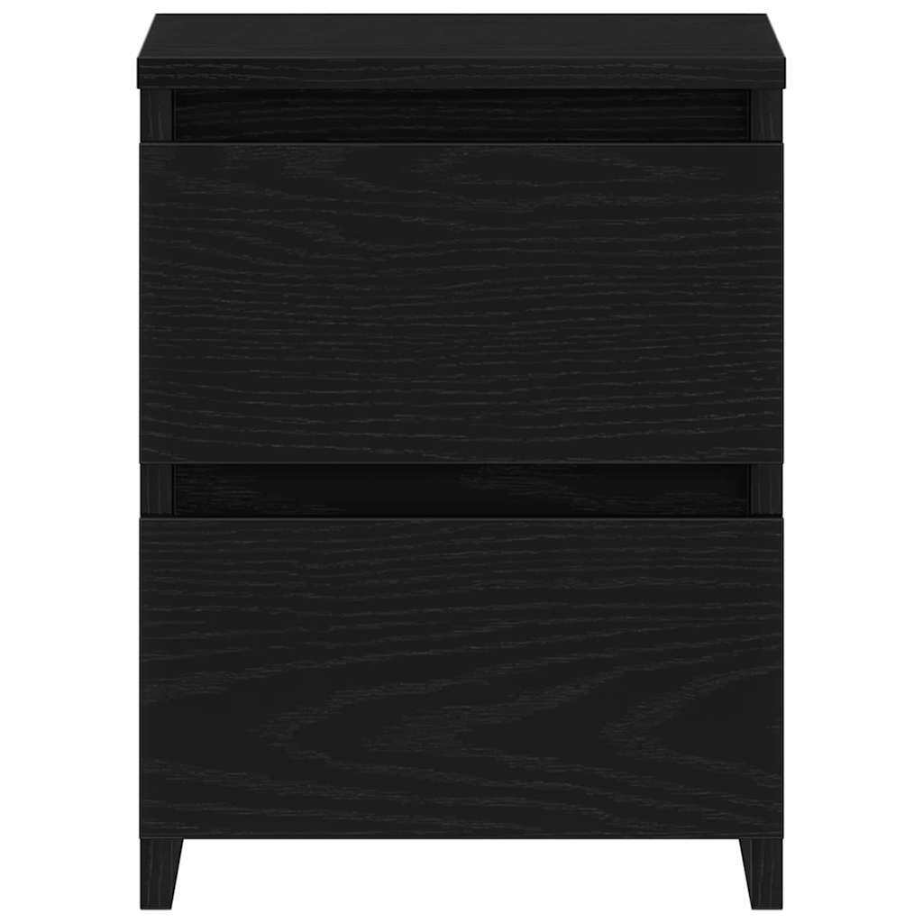 Bedside Cabinet 2 pcs Black Oak 30 x 30 x 40 cm Engineered Wood