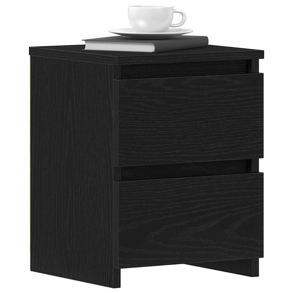 Bedside Cabinet 2 pcs Black Oak 30 x 30 x 40 cm Engineered Wood