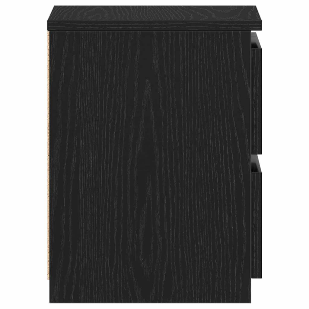 Bedside Cabinet 2 pcs Black Oak 30 x 30 x 40 cm Engineered Wood
