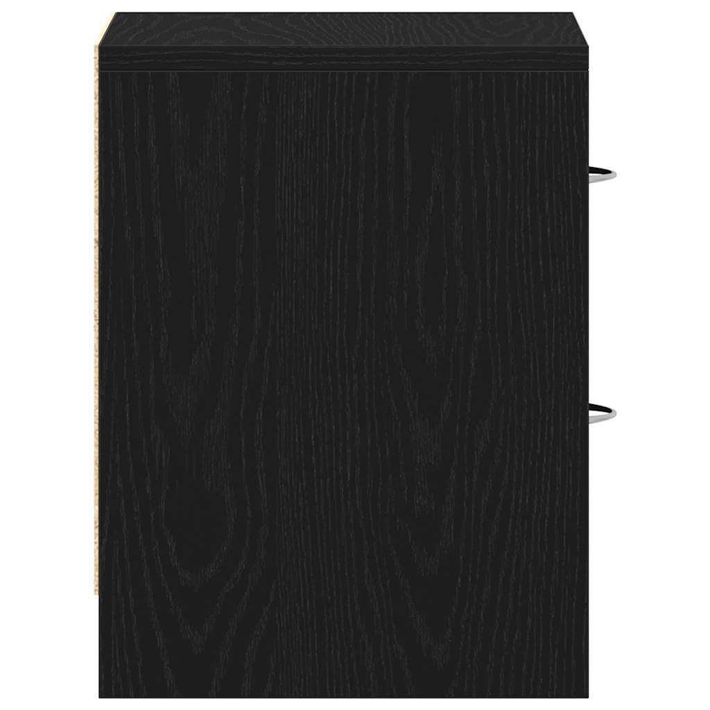 Bedside Cabinets 2 pcs Black Oak 40x30x40 cm Engineered Wood