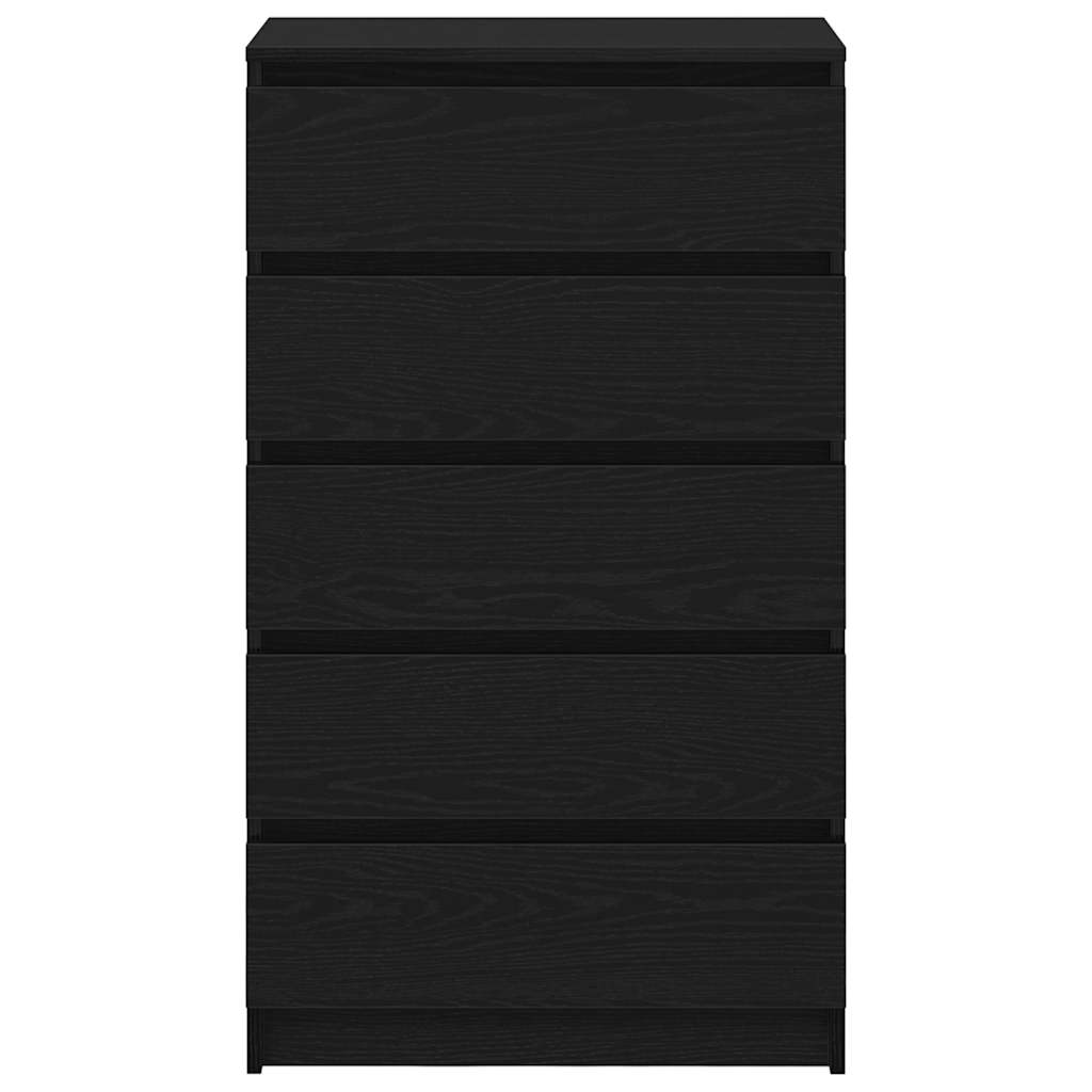 Drawer Cabinet Black Oak 60x36x103 cm Engineered Wood