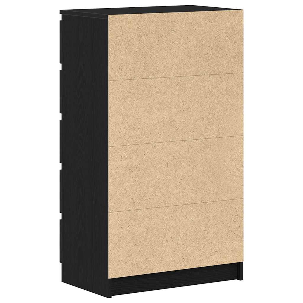 Drawer Cabinet Black Oak 60x36x103 cm Engineered Wood