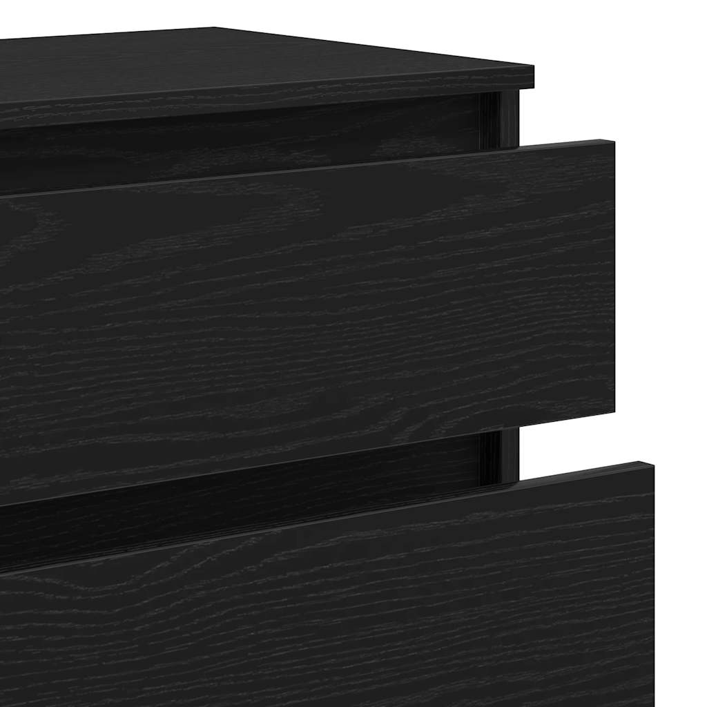 Drawer Cabinet Black Oak 60x36x103 cm Engineered Wood