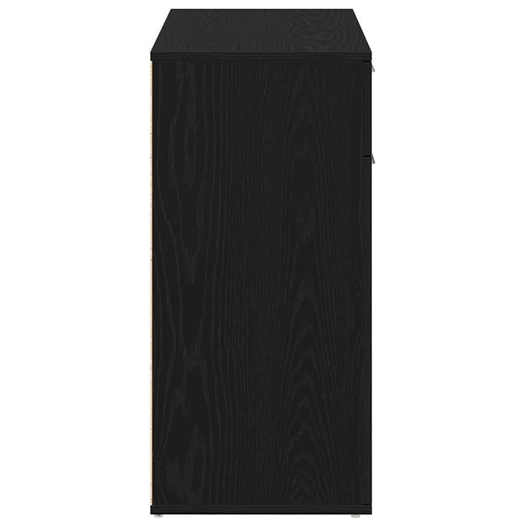 Sideboard Black Oak 80x36x75 cm Engineered Wood