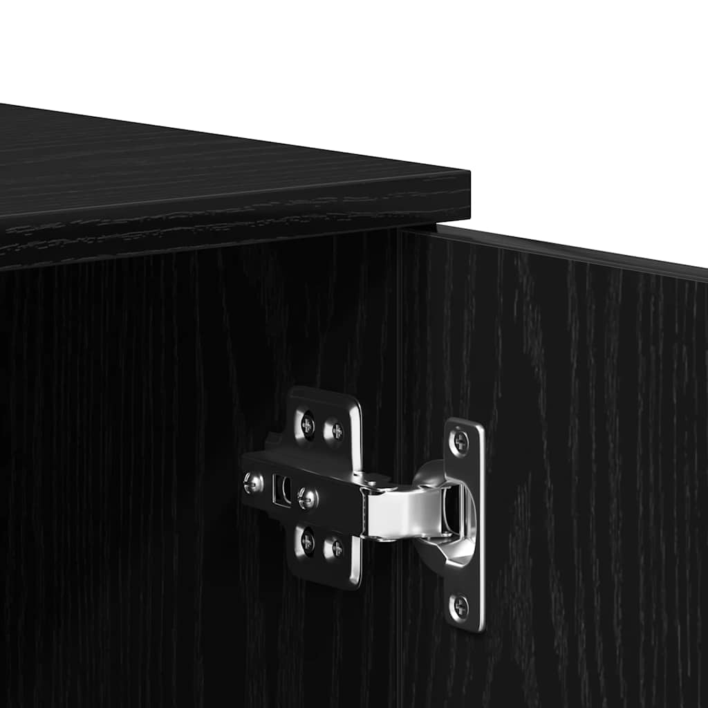 Sideboard Black Oak 80x36x75 cm Engineered Wood