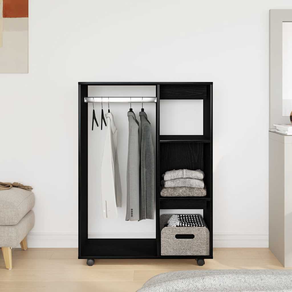 Wardrobe Black Oak 80x40x110 cm Engineered Wood