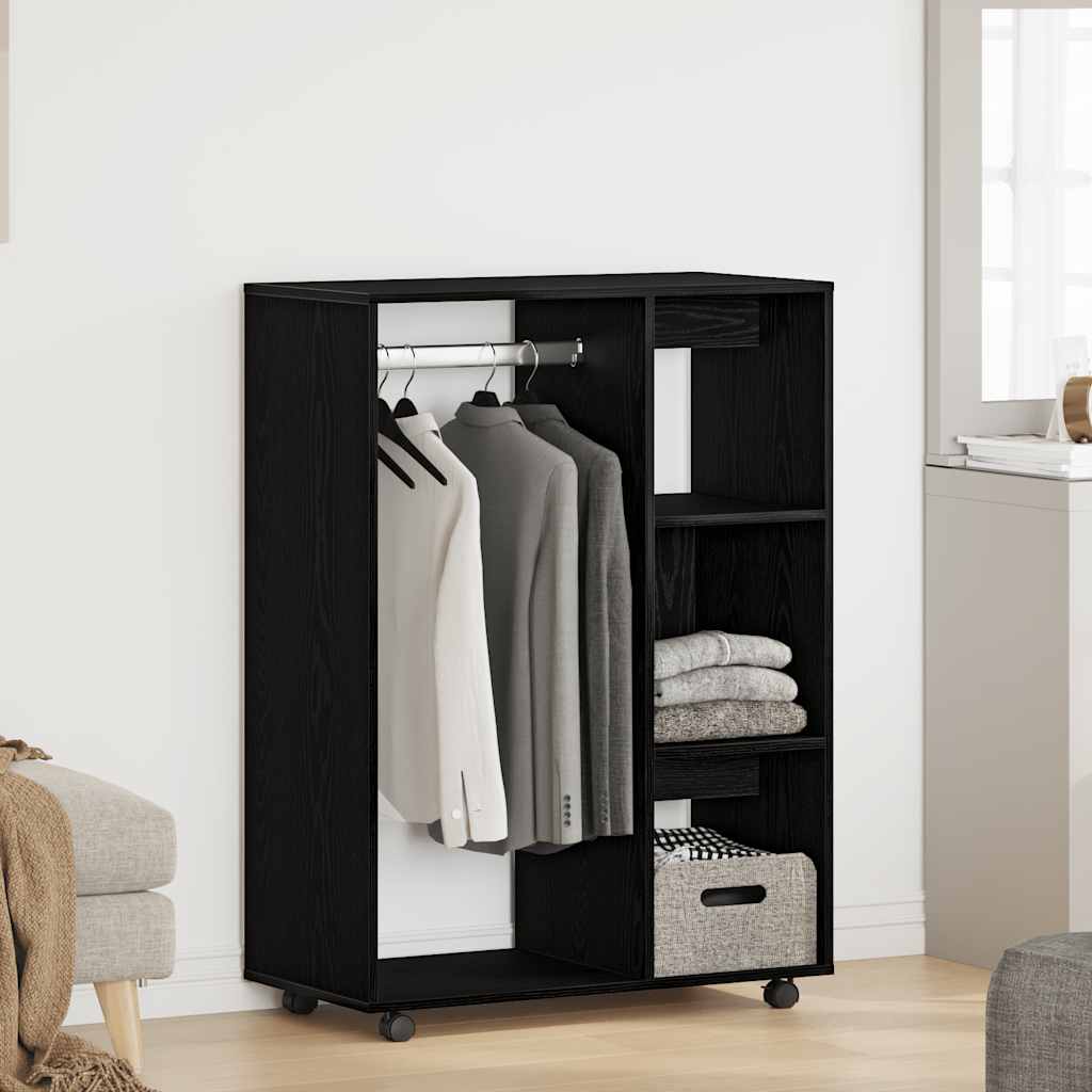 Wardrobe Black Oak 80x40x110 cm Engineered Wood
